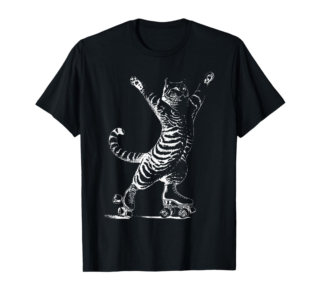 Cat Rollerskates Skating Derby Skater T-Shirt - Custom Art Print Unisex - T-Shirt, Sweatshirt, Hoodie
