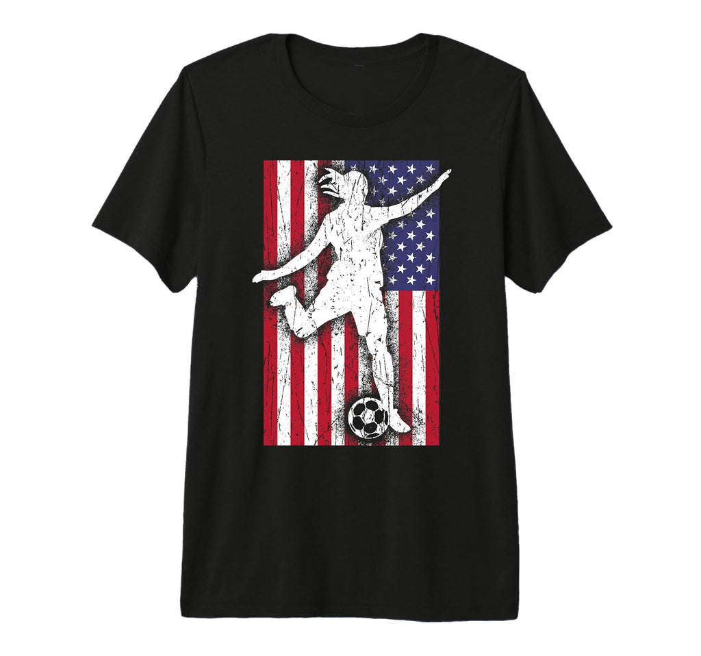 Soccer Player Usa American Flag T-Shirt - Aesthetic Graphic for Adults - T-Shirt, Sweatshirt, Hoodie