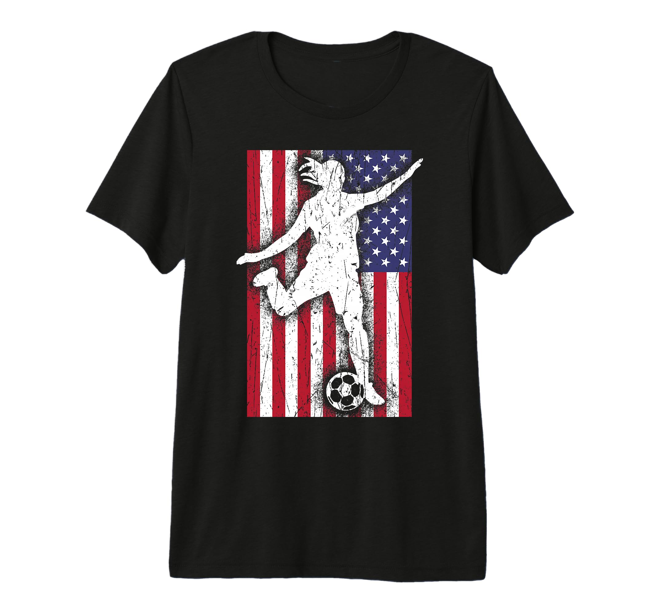 Soccer Player Usa American Flag T-Shirt - Aesthetic Graphic for Adults - T-Shirt, Sweatshirt, Hoodie