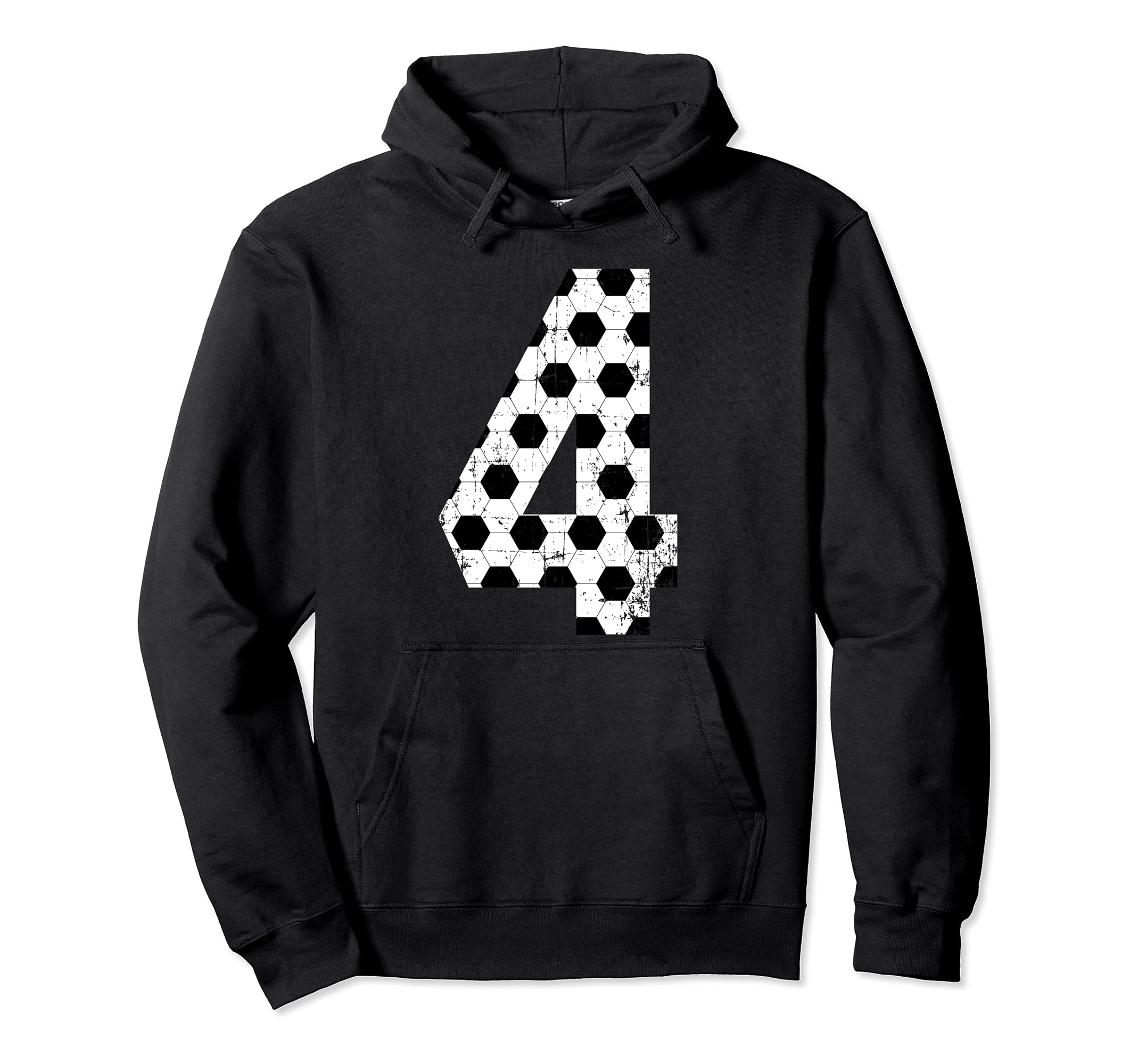 Soccer 4 Jersey Number Hoodie - Minimalist Print Men Women - T-Shirt, Sweatshirt, Hoodie
