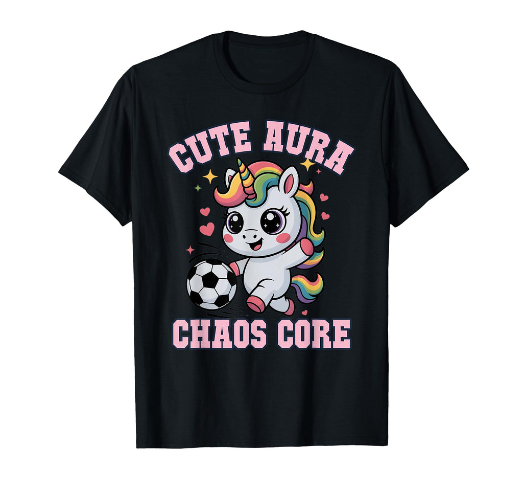 Soccer Unicorn Aura Chaos Core Gym Goalie T-Shirt - Minimalist Print Unisex - T-Shirt, Sweatshirt, Hoodie