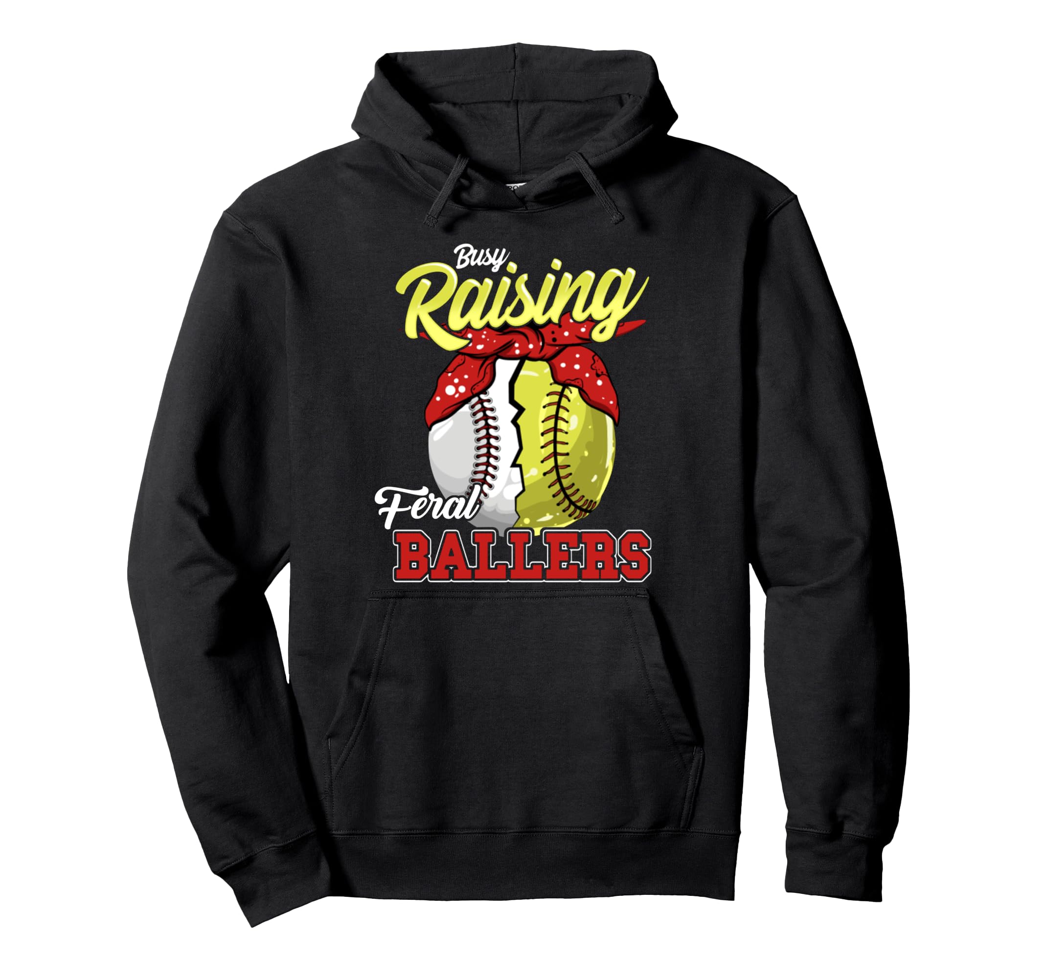 Busy Raising Feral Ballers Baseball Hoodie - Trendy Graphic Unisex - T-Shirt, Sweatshirt, Hoodie