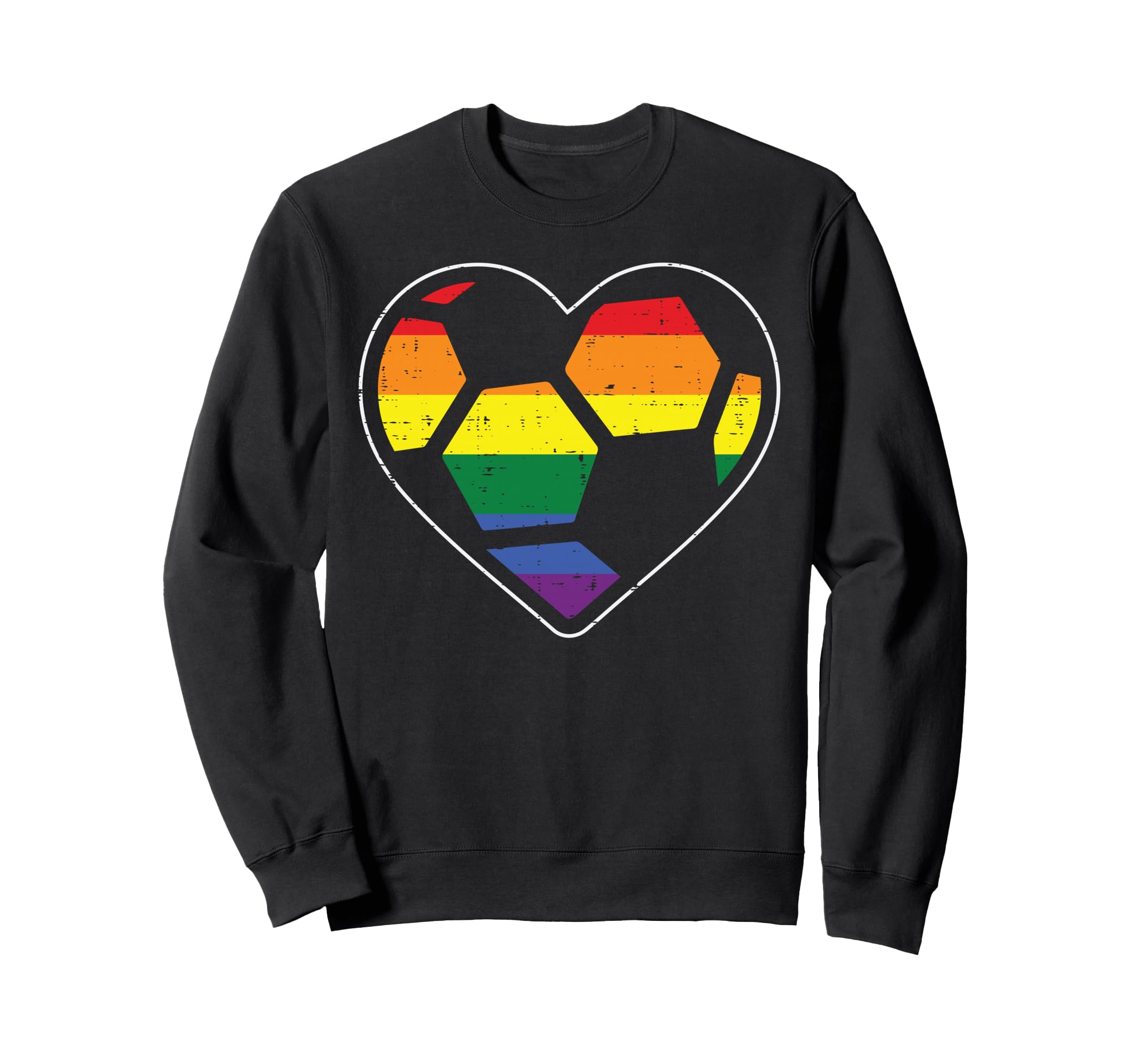 Soccer Heart Sport Lgbtq Rainbow Sweatshirt - Custom Art Print Men Women - T-Shirt, Sweatshirt, Hoodie