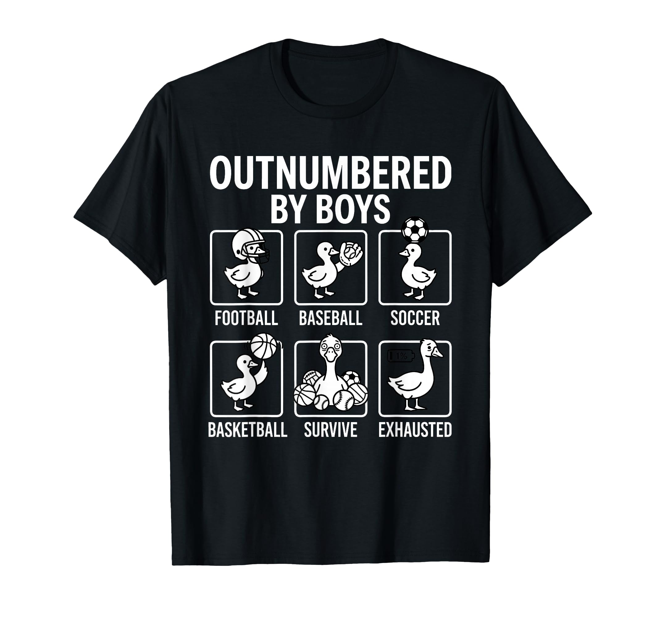 Outnumbered Ducklings Football Soccer T-Shirt - Trendy Graphic Unisex - T-Shirt, Sweatshirt, Hoodie