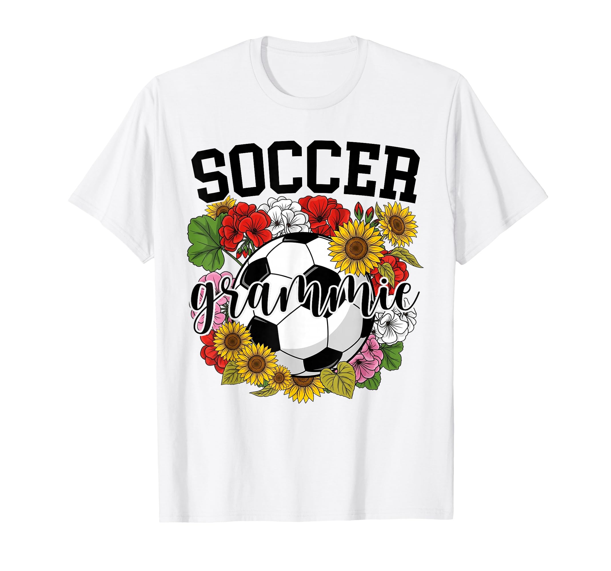 Soccer Grammie Flower Mothers Day Soccer T-Shirt - Graphic Print Unisex - T-Shirt, Sweatshirt, Hoodie