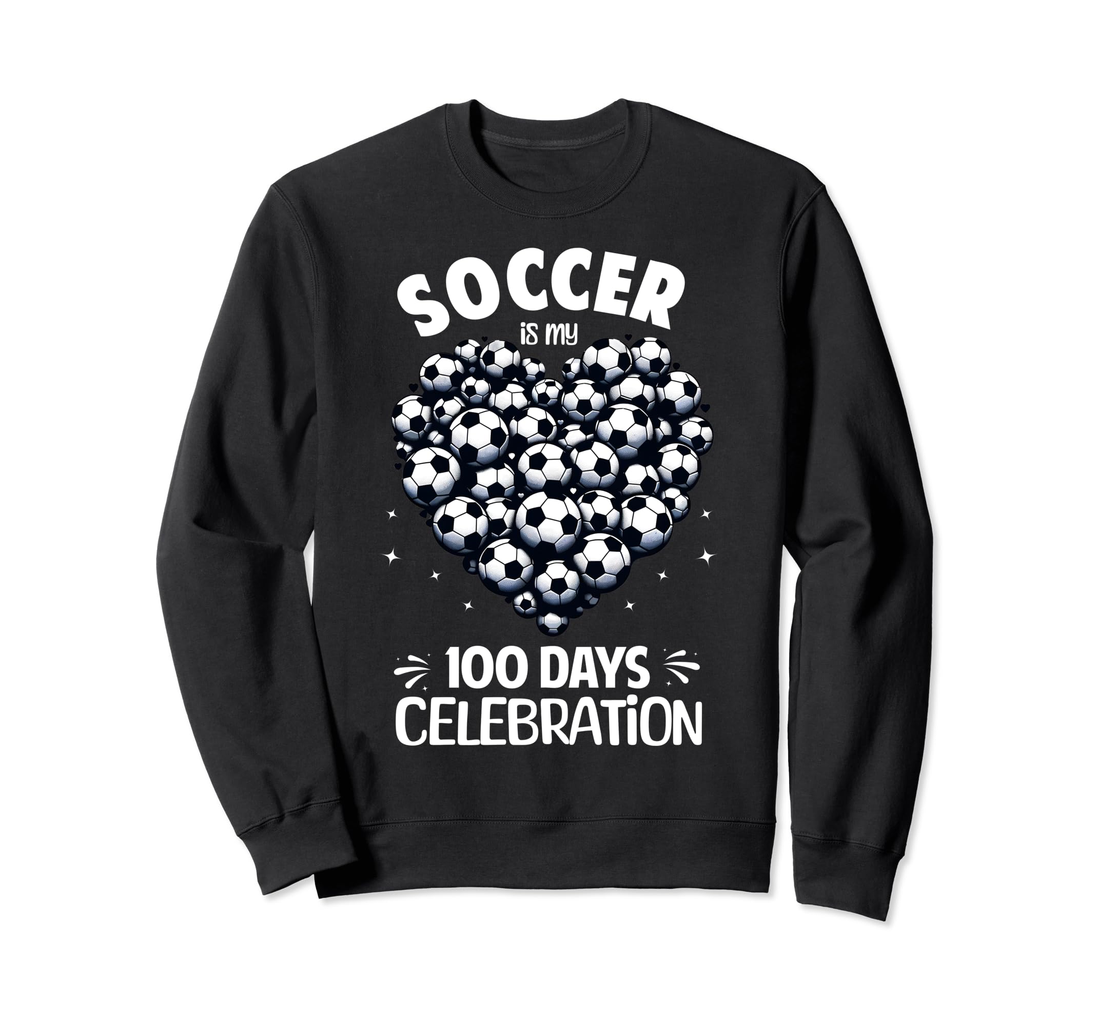 100 Days School Soccer Heart Love Sweatshirt - Minimalist Print Unisex - T-Shirt, Sweatshirt, Hoodie