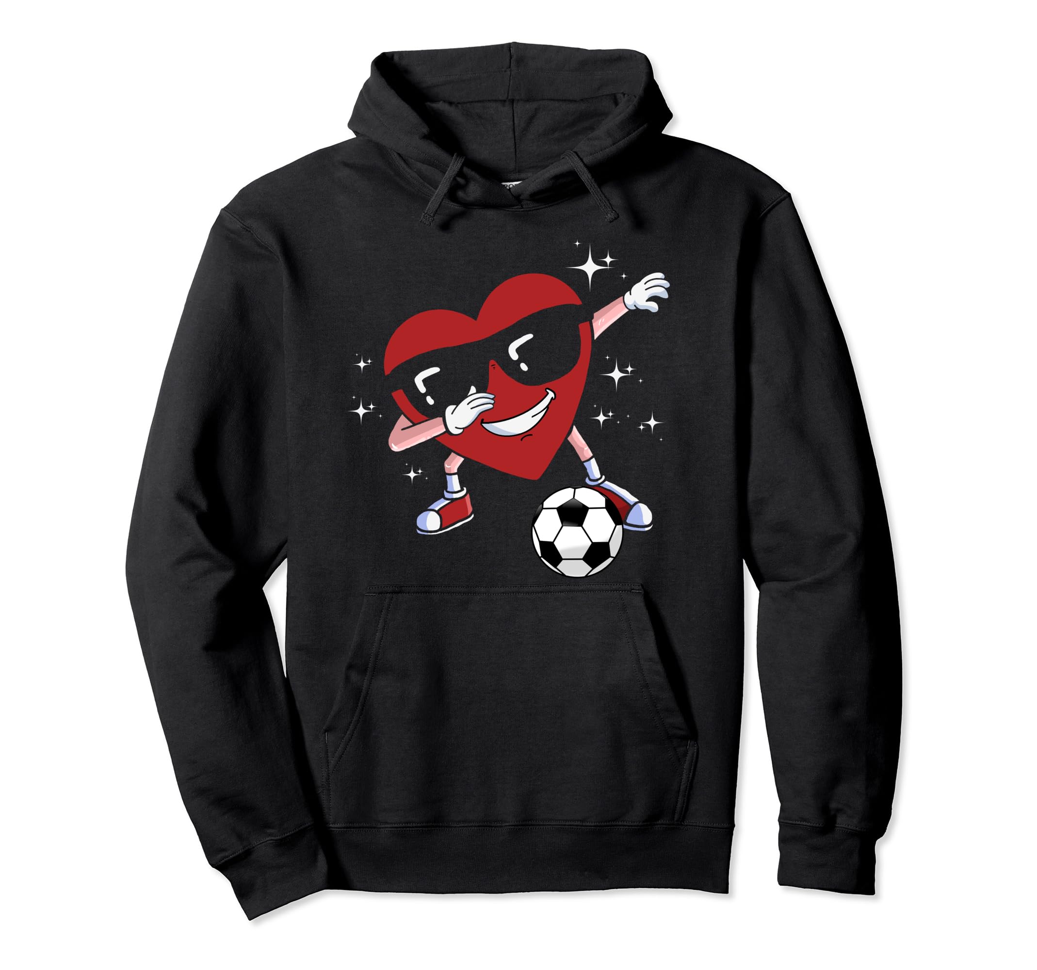 Dabbing Heart Dab Valentines Day Soccer Hoodie - Fun Novelty Design Unisex - T-Shirt, Sweatshirt, Hoodie