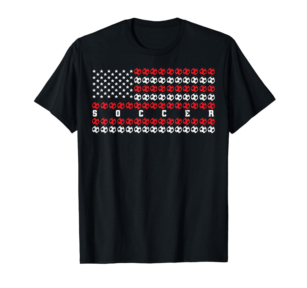 Usa Flag 4Th July Soccer Player T-Shirt - Novelty Apparel for Adults - T-Shirt, Sweatshirt, Hoodie