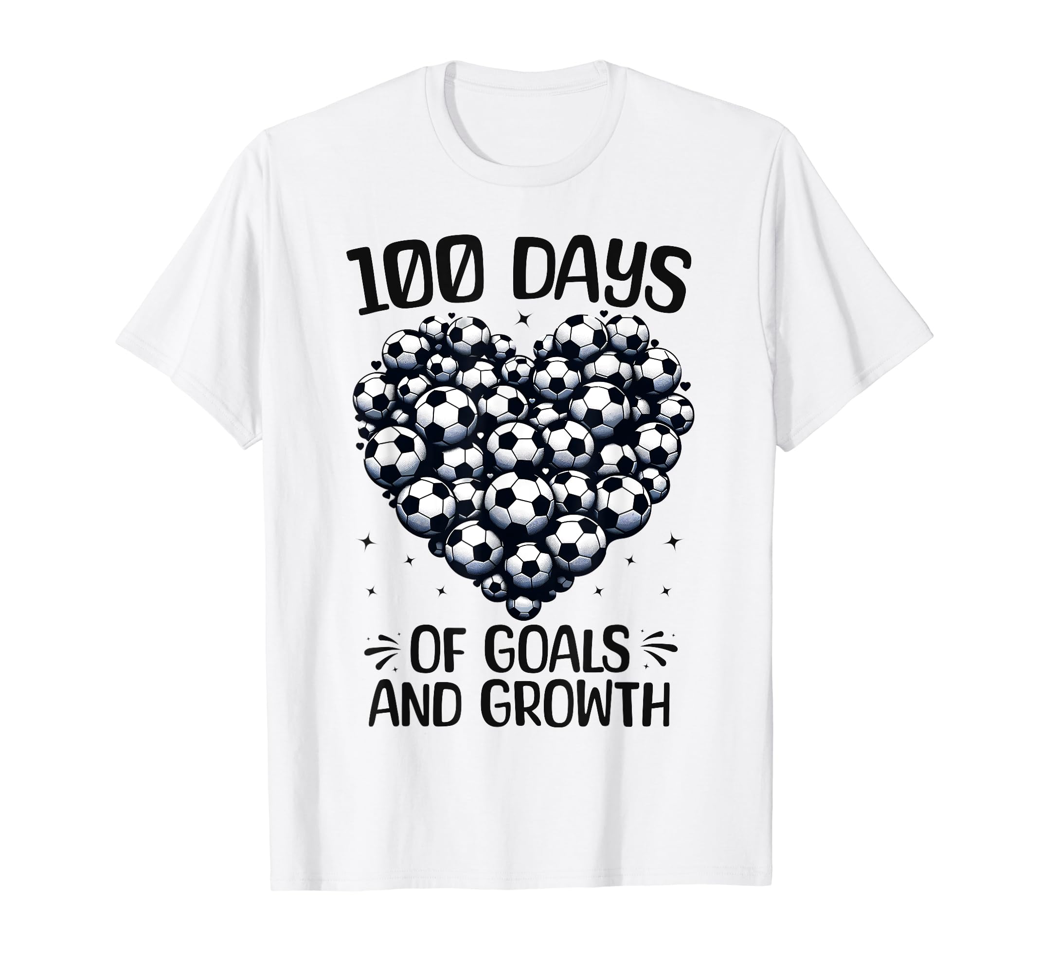 100 Days School Soccer Heart Love T-Shirt - Casual Everyday Wear Men Women - T-Shirt, Sweatshirt, Hoodie