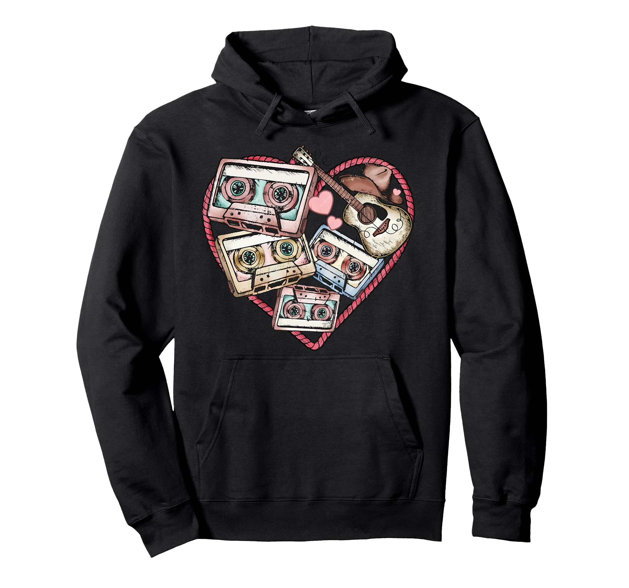 Cassettes Western 90S Country Music Hoodie - Fun Novelty Design for Adults - T-Shirt, Sweatshirt, Hoodie