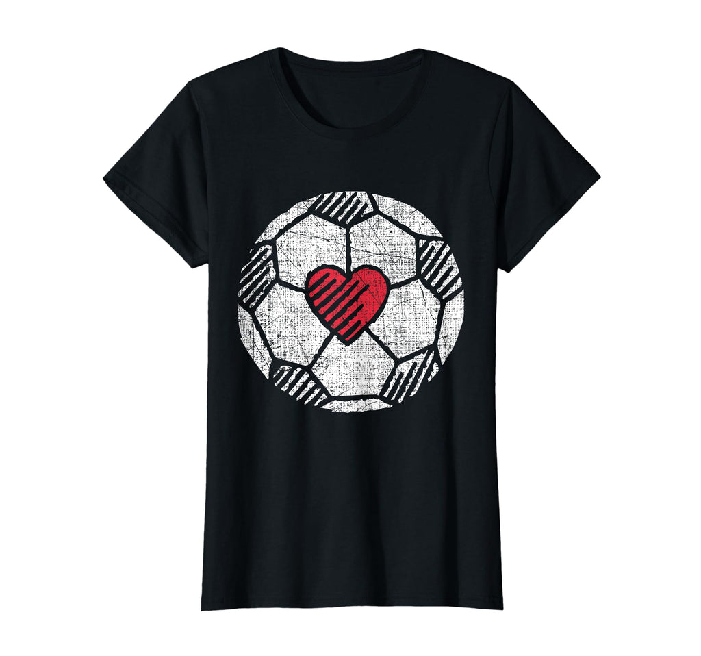 I Love Soccer Ball Red Heart Player T-Shirt - Custom Art Print for Adults - T-Shirt, Sweatshirt, Hoodie