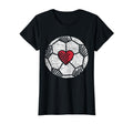 I Love Soccer Ball Red Heart Player T-Shirt - Custom Art Print for Adults - T-Shirt, Sweatshirt, Hoodie