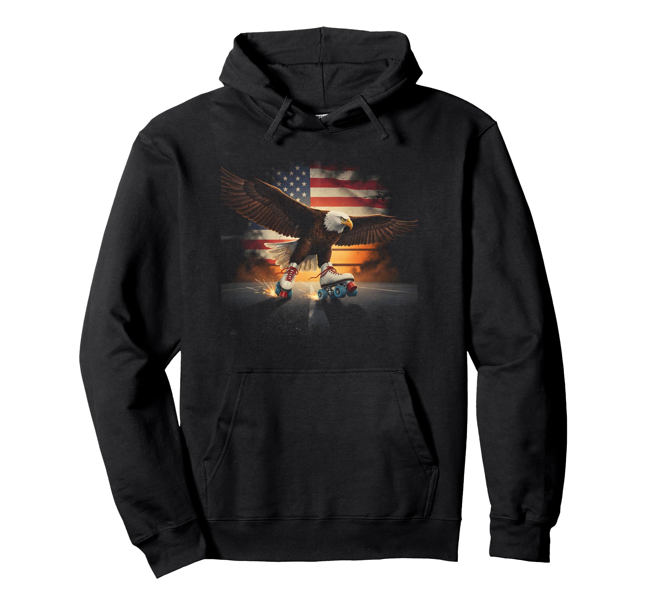 Funny Roller Skates Roller Skating Usa Hoodie - Novelty Apparel Men Women - T-Shirt, Sweatshirt, Hoodie