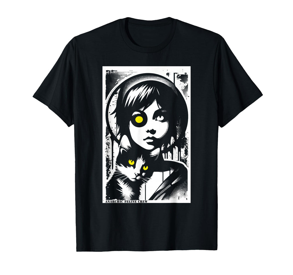 Punk And Cat Graffiti Grunge 90S T-Shirt - Minimalist Print Unisex - T-Shirt, Sweatshirt, Hoodie
