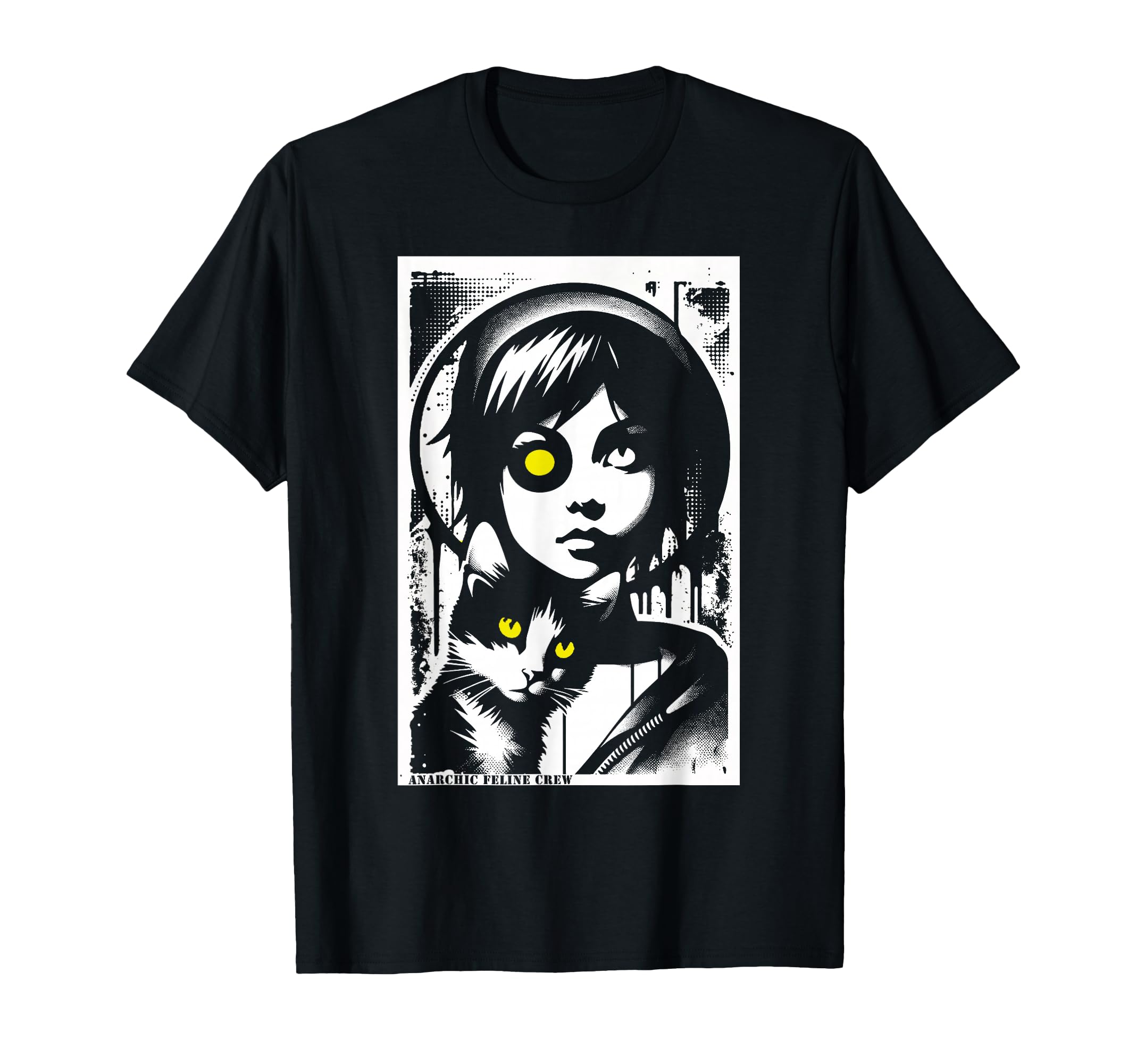Punk And Cat Graffiti Grunge 90S T-Shirt - Minimalist Print Unisex - T-Shirt, Sweatshirt, Hoodie