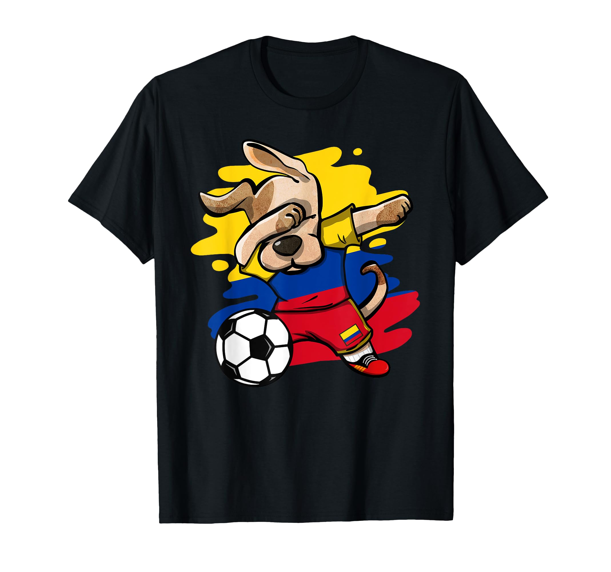 Dab Dog Colombia Soccer Fans Jersey T-Shirt - Unique Graphic for Adults - T-Shirt, Sweatshirt, Hoodie