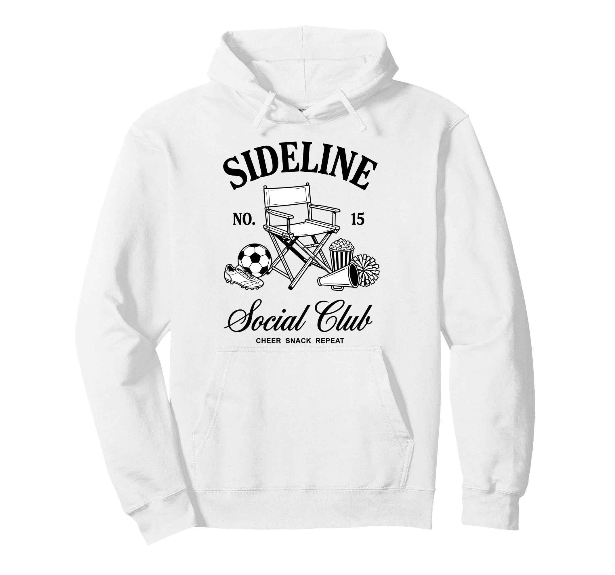 Sideline Social Club Cheer Snack Repeat Hoodie - Novelty Apparel Unisex - T-Shirt, Sweatshirt, Hoodie