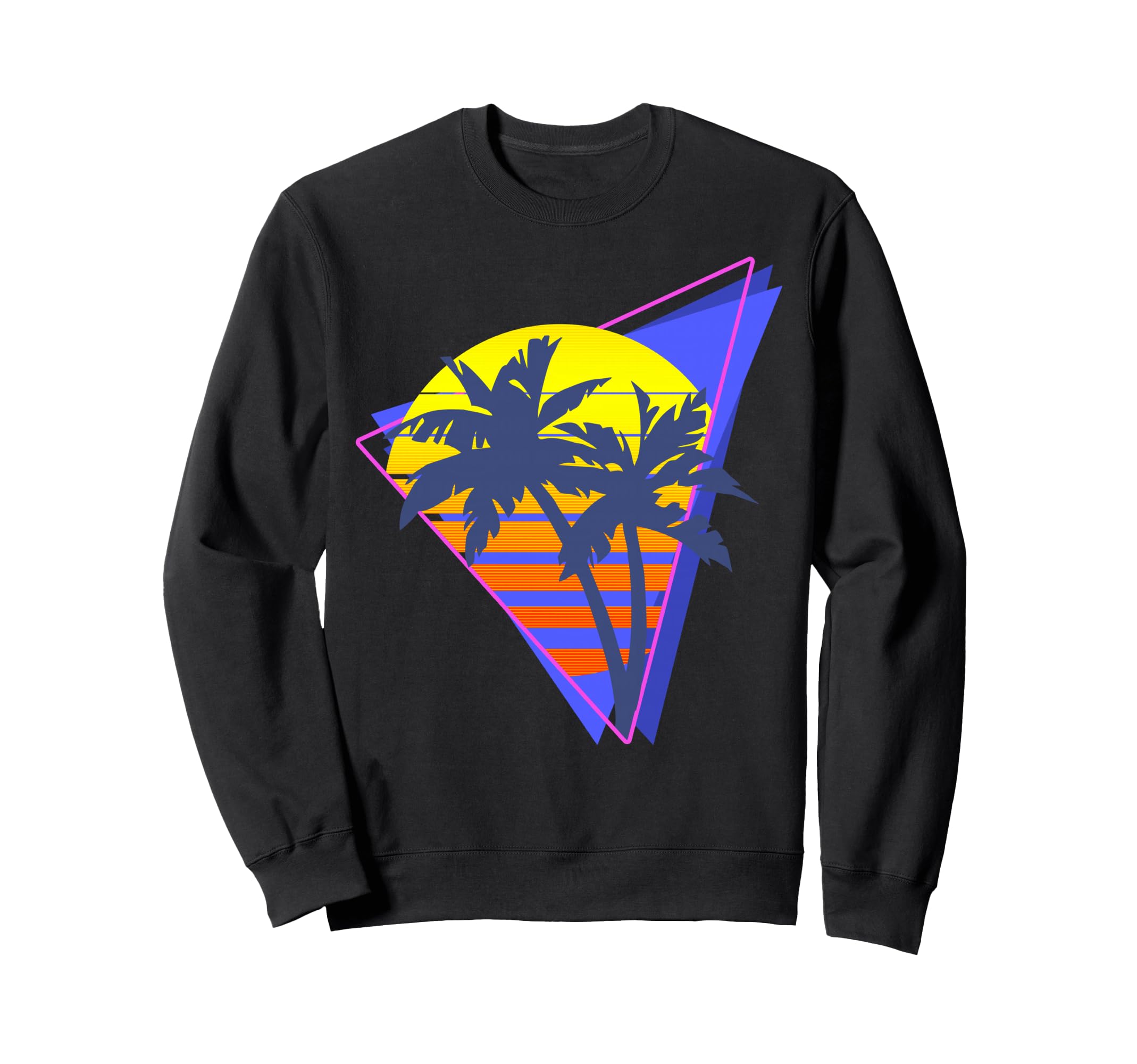 Synthwave Retrowave Sunset Palm Sweatshirt - Custom Art Print Men Women - T-Shirt, Sweatshirt, Hoodie