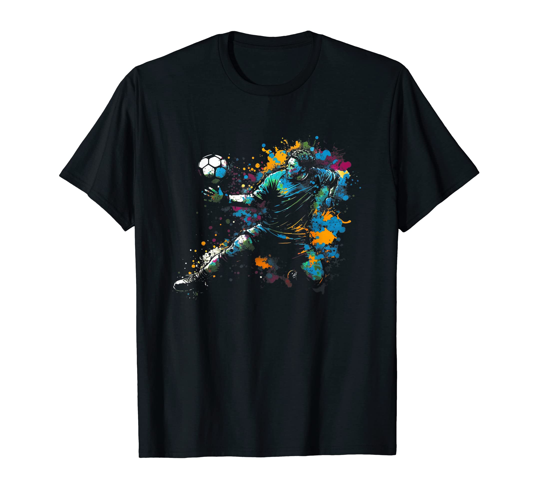 Soccer Goalkeeper Splash Art Goalkeeper T-Shirt - Graphic Print Unisex - T-Shirt, Sweatshirt, Hoodie