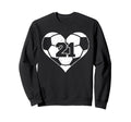 Soccer Number 21 Jersey Funny Sweatshirt - Novelty Apparel for Adults - T-Shirt, Sweatshirt, Hoodie