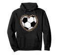 Soccer Heart Leopard Soccer Hoodie - Unique Graphic Unisex - T-Shirt, Sweatshirt, Hoodie