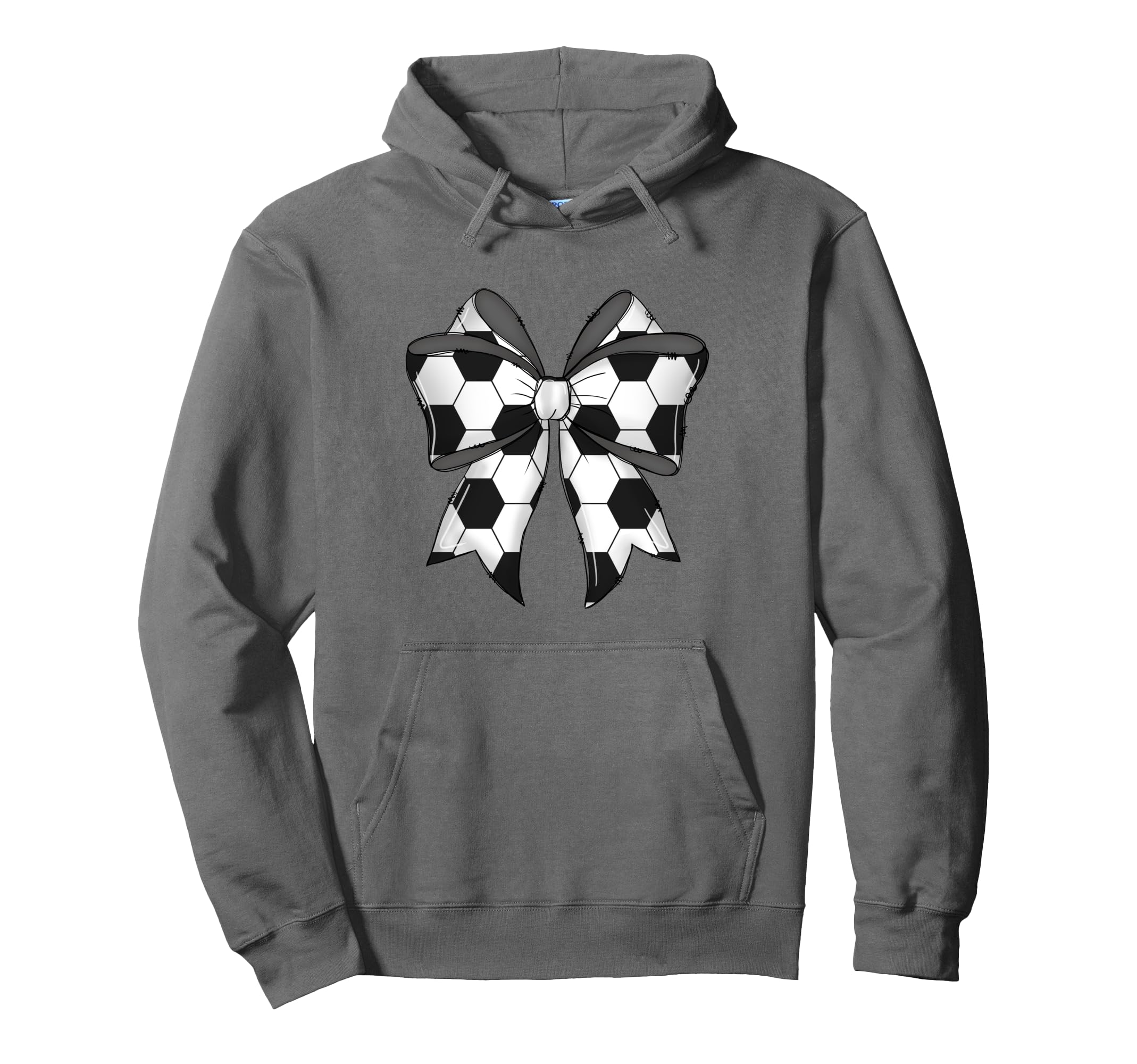 Coquette Bow Funny Soccer Ball Mom Hoodie - Minimalist Print for Adults - T-Shirt, Sweatshirt, Hoodie