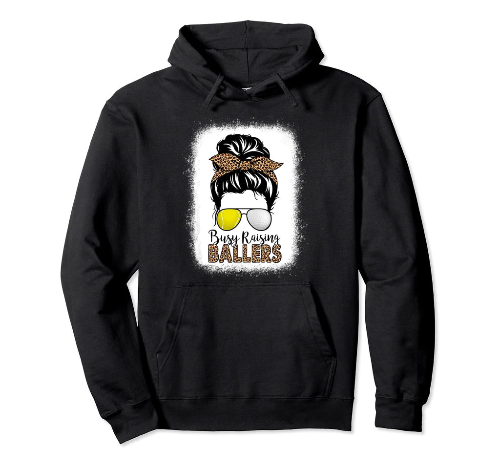 Golf And Tennis Mom Messy Bun Busy Hoodie - Fun Novelty Design for Adults - T-Shirt, Sweatshirt, Hoodie