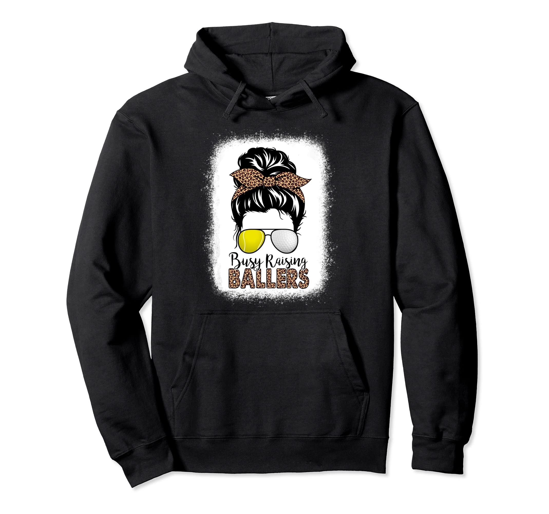 Golf And Tennis Mom Messy Bun Busy Hoodie - Fun Novelty Design for Adults - T-Shirt, Sweatshirt, Hoodie