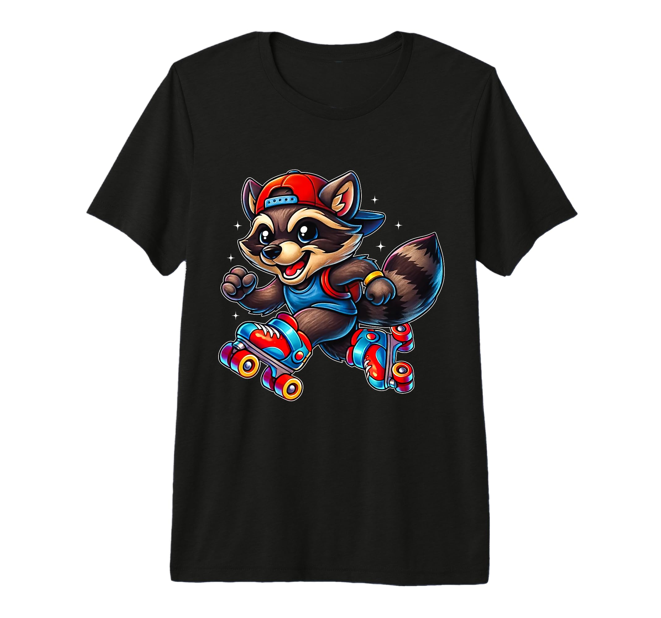 Funny Raccoon Roller Skates Skater T-Shirt - Novelty Apparel for Adults - T-Shirt, Sweatshirt, Hoodie