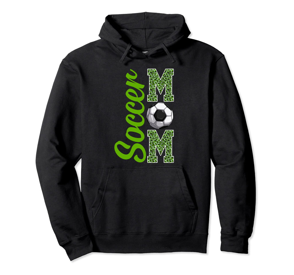 Leopard Soccer Mom Support Soccer Hoodie - Novelty Apparel for Adults - T-Shirt, Sweatshirt, Hoodie