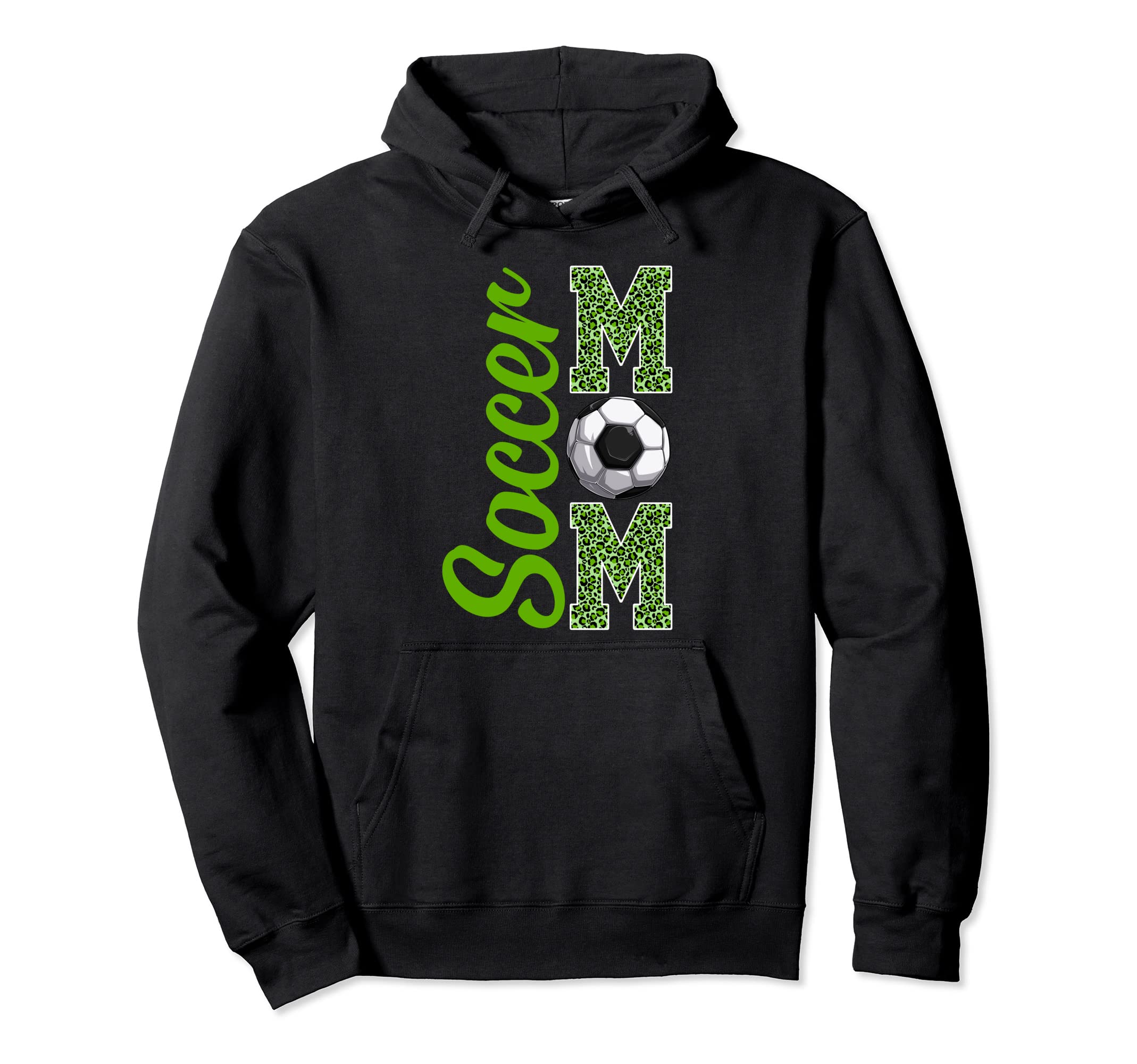 Leopard Soccer Mom Support Soccer Hoodie - Novelty Apparel for Adults - T-Shirt, Sweatshirt, Hoodie