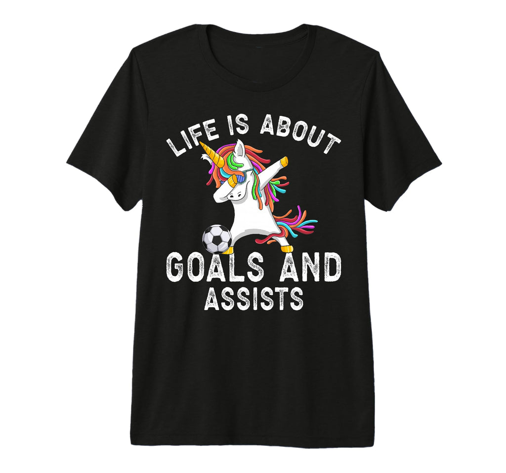 Life Is About Goals And Assists Funny T-Shirt - Graphic Print for Adults - T-Shirt, Sweatshirt, Hoodie