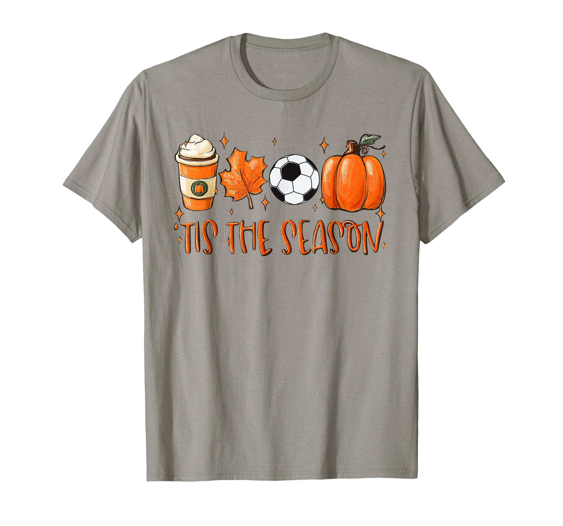Tis Season Pumpkin Leaf Latte Autumn T-Shirt - Minimalist Print Men Women - T-Shirt, Sweatshirt, Hoodie