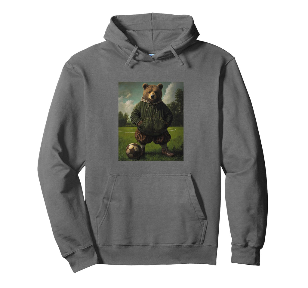 Funny Bear Playing Soccer Weird Bear Hoodie - Custom Art Print for Adults - T-Shirt, Sweatshirt, Hoodie