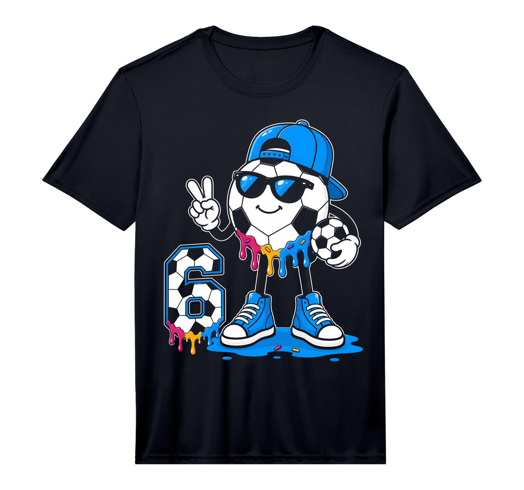 6Th Birthday Soccer Ice Cream Drip 6 T-Shirt - Minimalist Print for Adults - T-Shirt, Sweatshirt, Hoodie