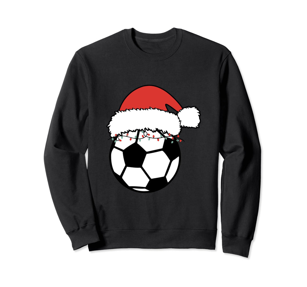 Santa Soccer Sports Ball Lights Sweatshirt - Aesthetic Graphic for Adults - T-Shirt, Sweatshirt, Hoodie