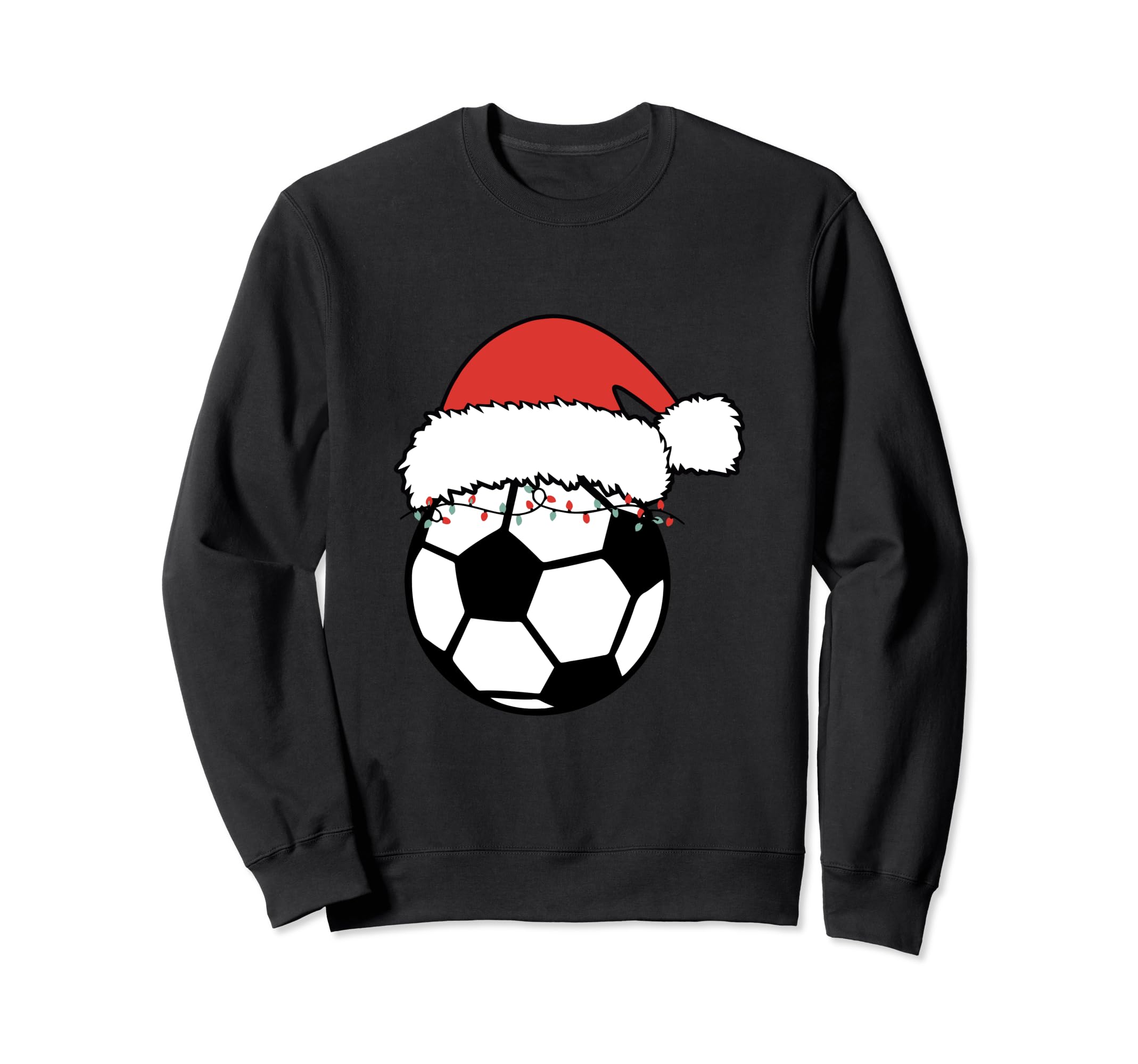 Santa Soccer Sports Ball Lights Sweatshirt - Aesthetic Graphic for Adults - T-Shirt, Sweatshirt, Hoodie