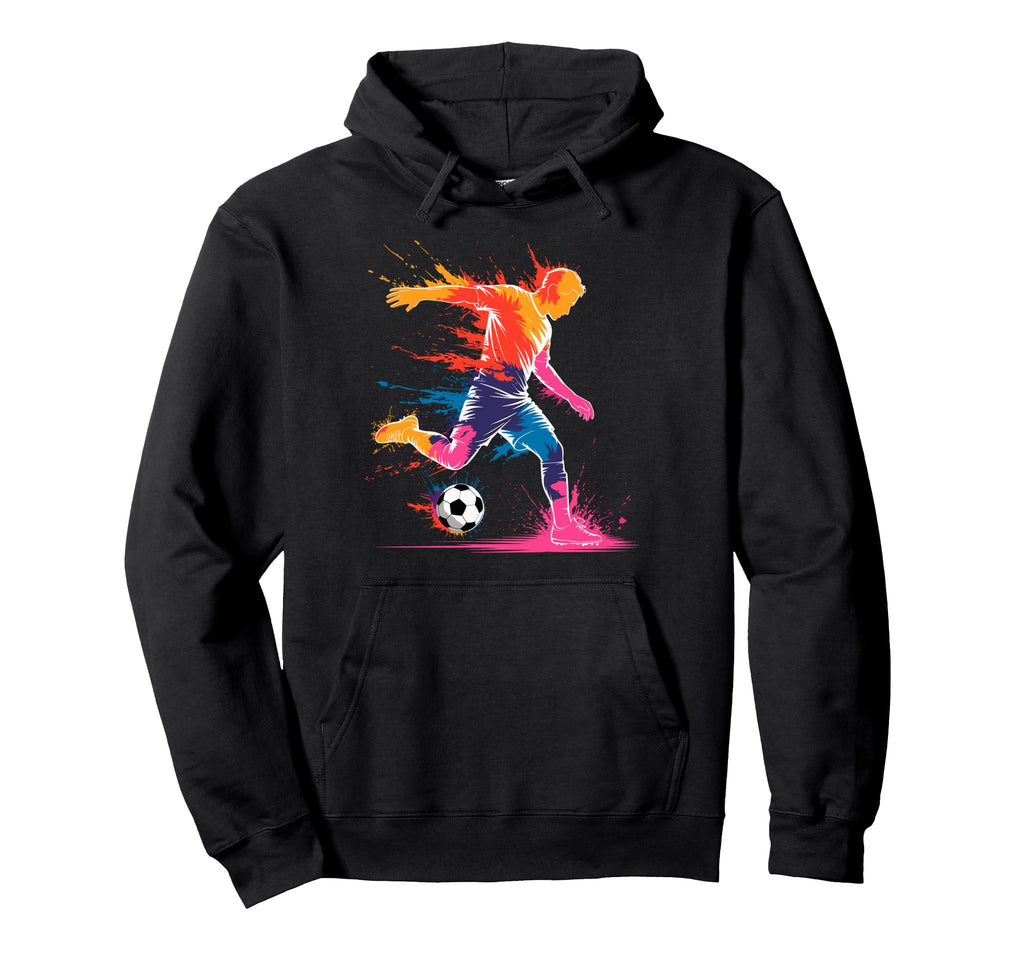 Colorful Funny Soccer Player Fan Game Hoodie - Unique Graphic Men Women - T-Shirt, Sweatshirt, Hoodie