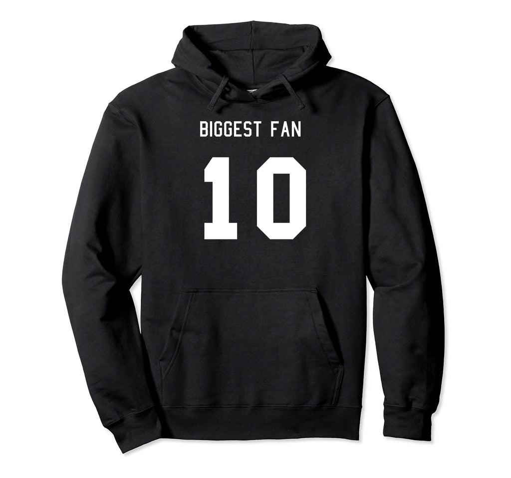 Number 10 Biggest Fan Sport Spirit Wear Hoodie - Minimalist Print Unisex - T-Shirt, Sweatshirt, Hoodie