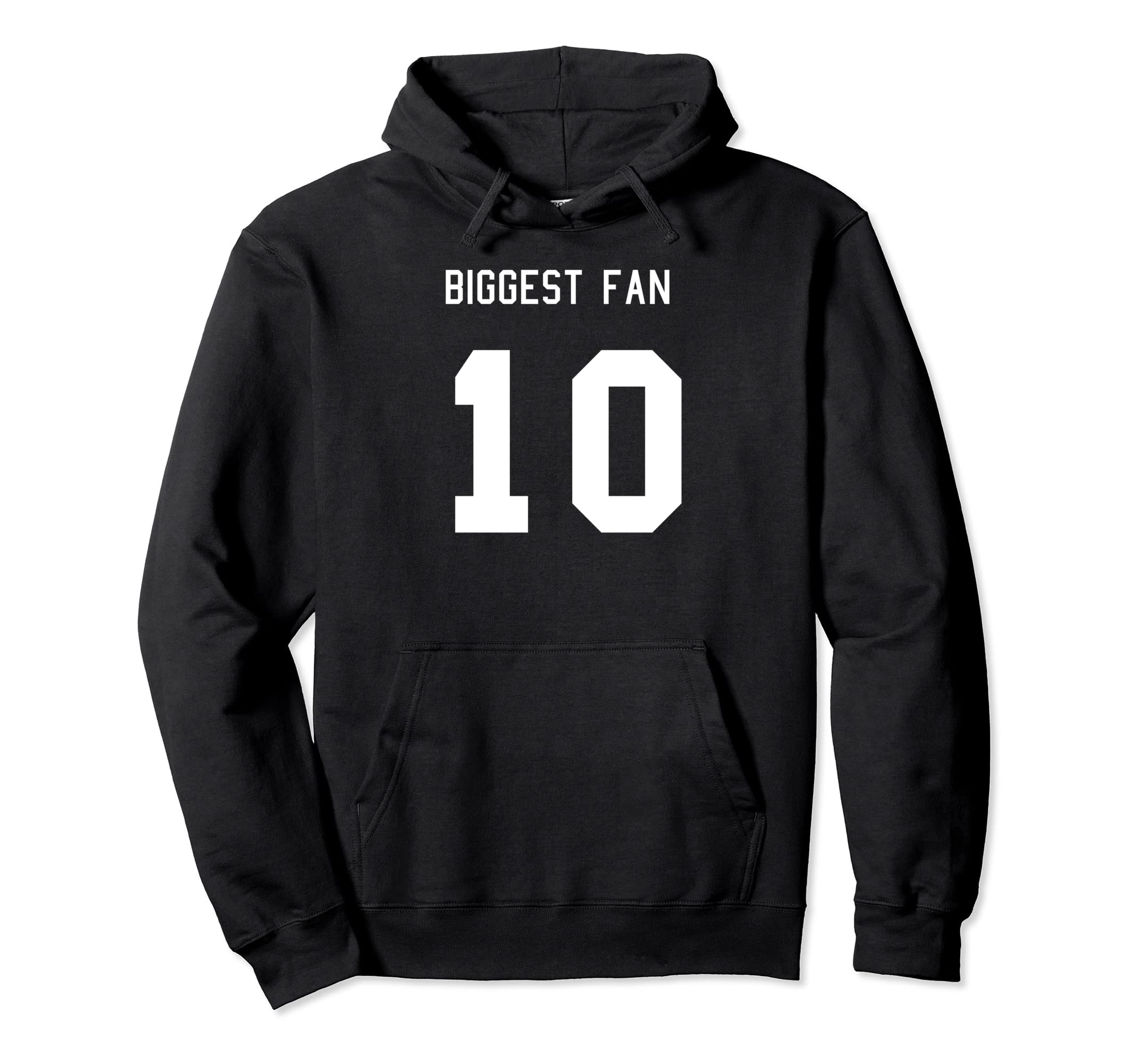 Number 10 Biggest Fan Sport Spirit Wear Hoodie - Minimalist Print Unisex - T-Shirt, Sweatshirt, Hoodie