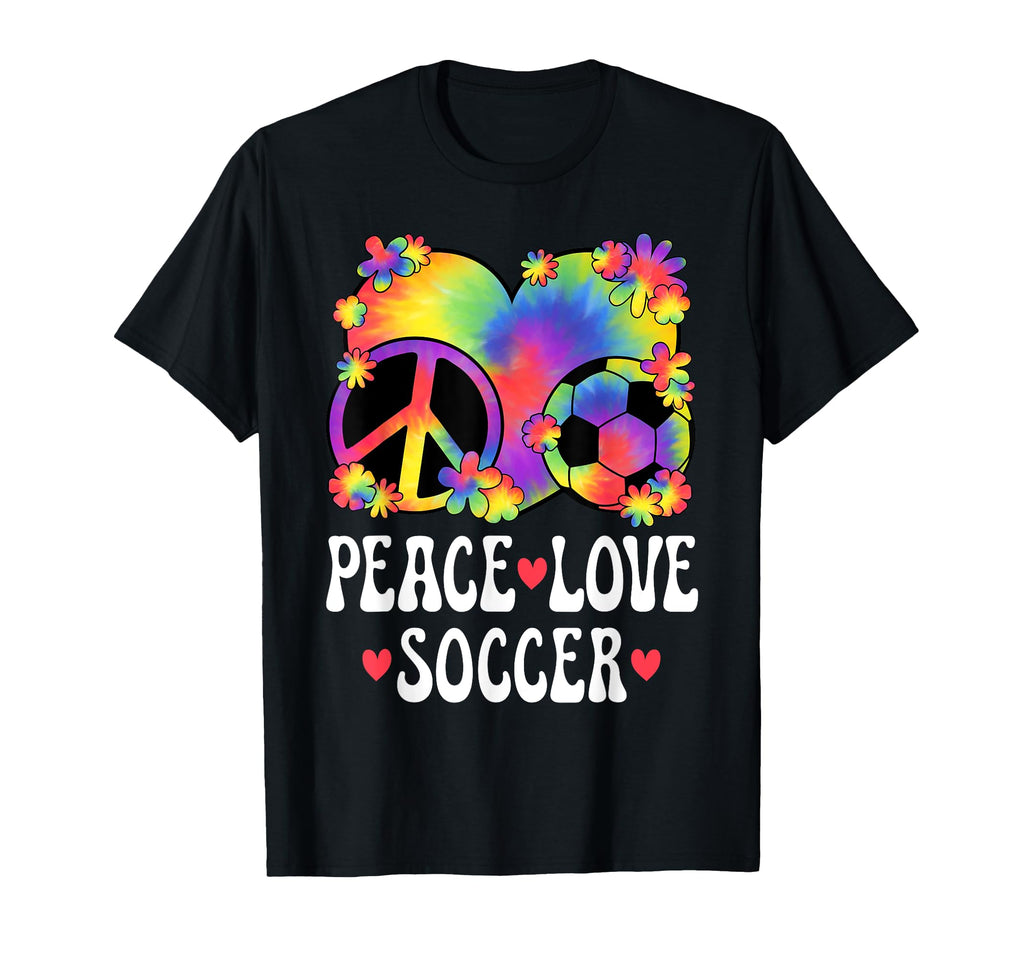 Peace Love Soccer Lover 60S 70S Hippie T-Shirt - Trendy Graphic for Adults - T-Shirt, Sweatshirt, Hoodie