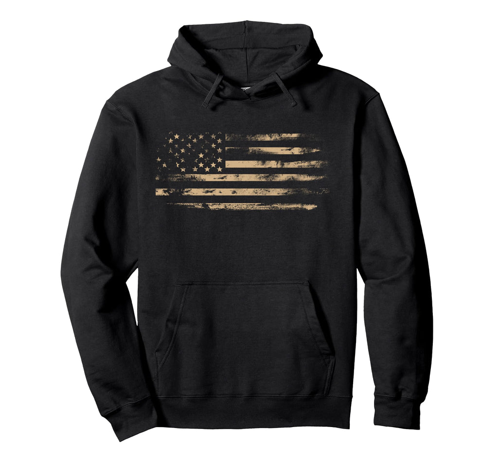 Distressed American Flag Usa Flags Hoodie - Minimalist Print for Adults - T-Shirt, Sweatshirt, Hoodie