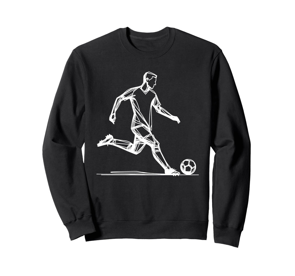 Line Art Soccer Sport Player Sweatshirt - Graphic Print for Adults - T-Shirt, Sweatshirt, Hoodie