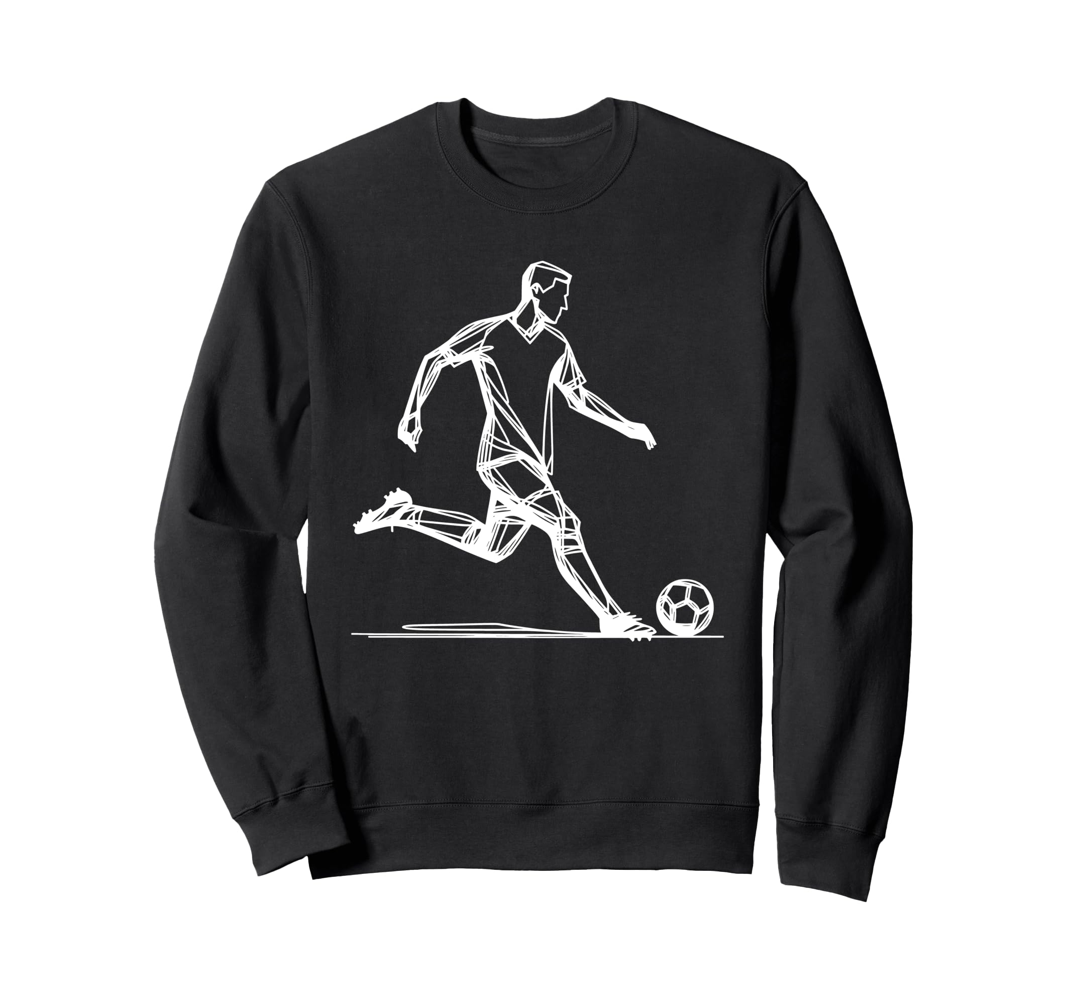 Line Art Soccer Sport Player Sweatshirt - Graphic Print for Adults - T-Shirt, Sweatshirt, Hoodie