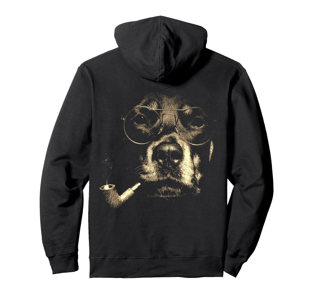 Rottweiler Glasses Smoking Pipe Grunge Hoodie - Streetwear Style Unisex - T-Shirt, Sweatshirt, Hoodie