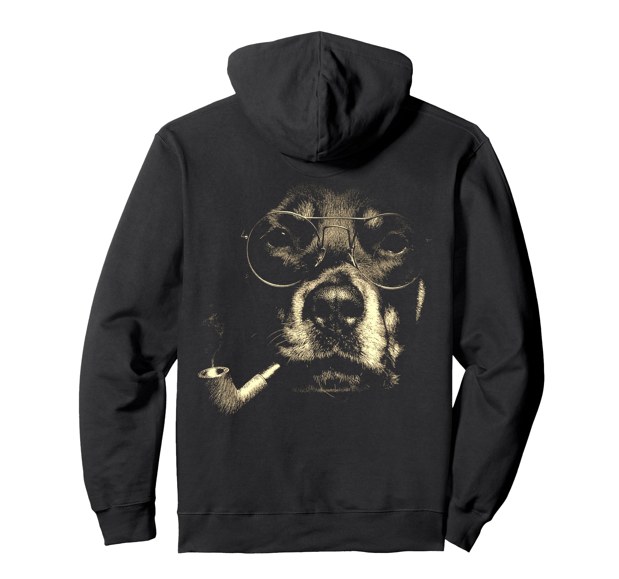 Rottweiler Glasses Smoking Pipe Grunge Hoodie - Streetwear Style Unisex - T-Shirt, Sweatshirt, Hoodie