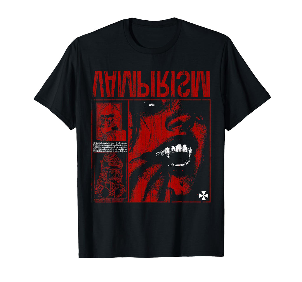 Dark Gothic Black And Red Vampire Emo T-Shirt - Trendy Graphic for Adults - T-Shirt, Sweatshirt, Hoodie