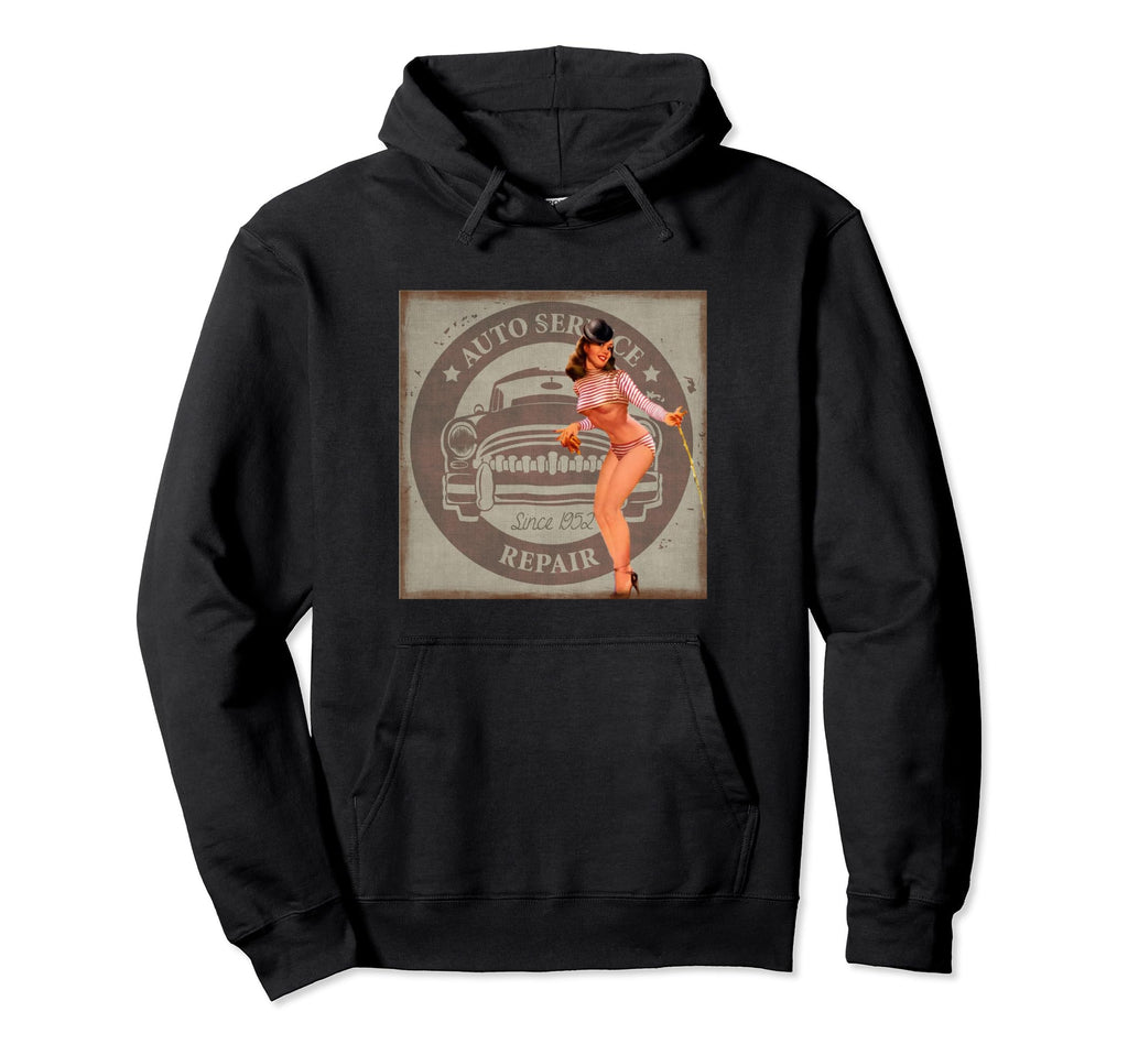 Pinup Hot Rod Hoodie - Custom Art Print for Adults - T-Shirt, Sweatshirt, Hoodie