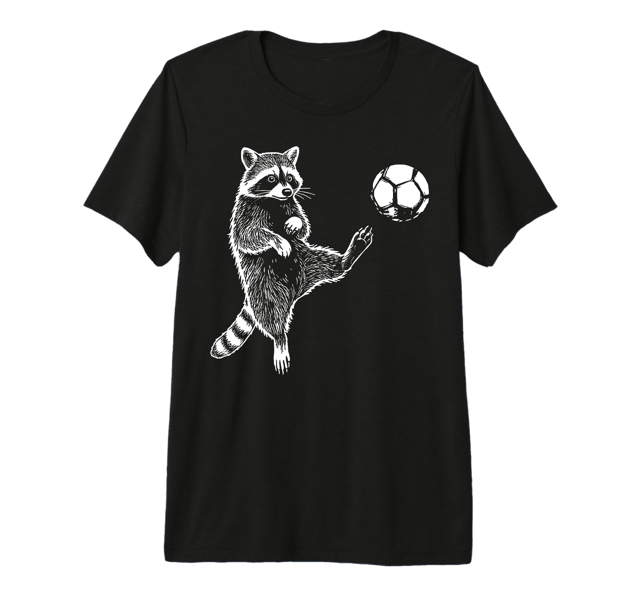 Funny Raccoon Soccer Balls Player T-Shirt - Custom Art Print for Adults - T-Shirt, Sweatshirt, Hoodie