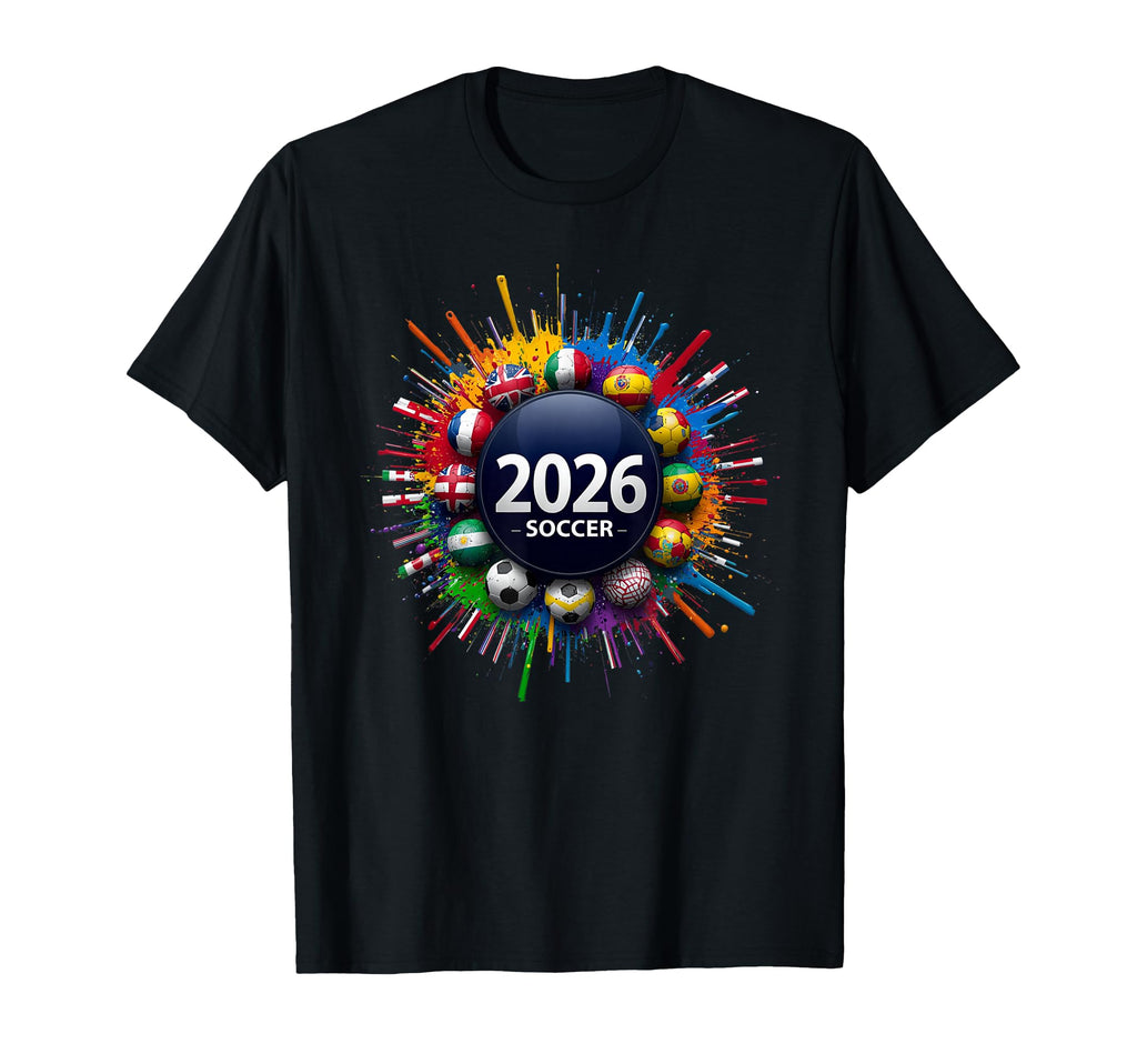 2026 Soccer World Usa Flag Burst Fan T-Shirt - Fun Novelty Design Unisex - T-Shirt, Sweatshirt, Hoodie